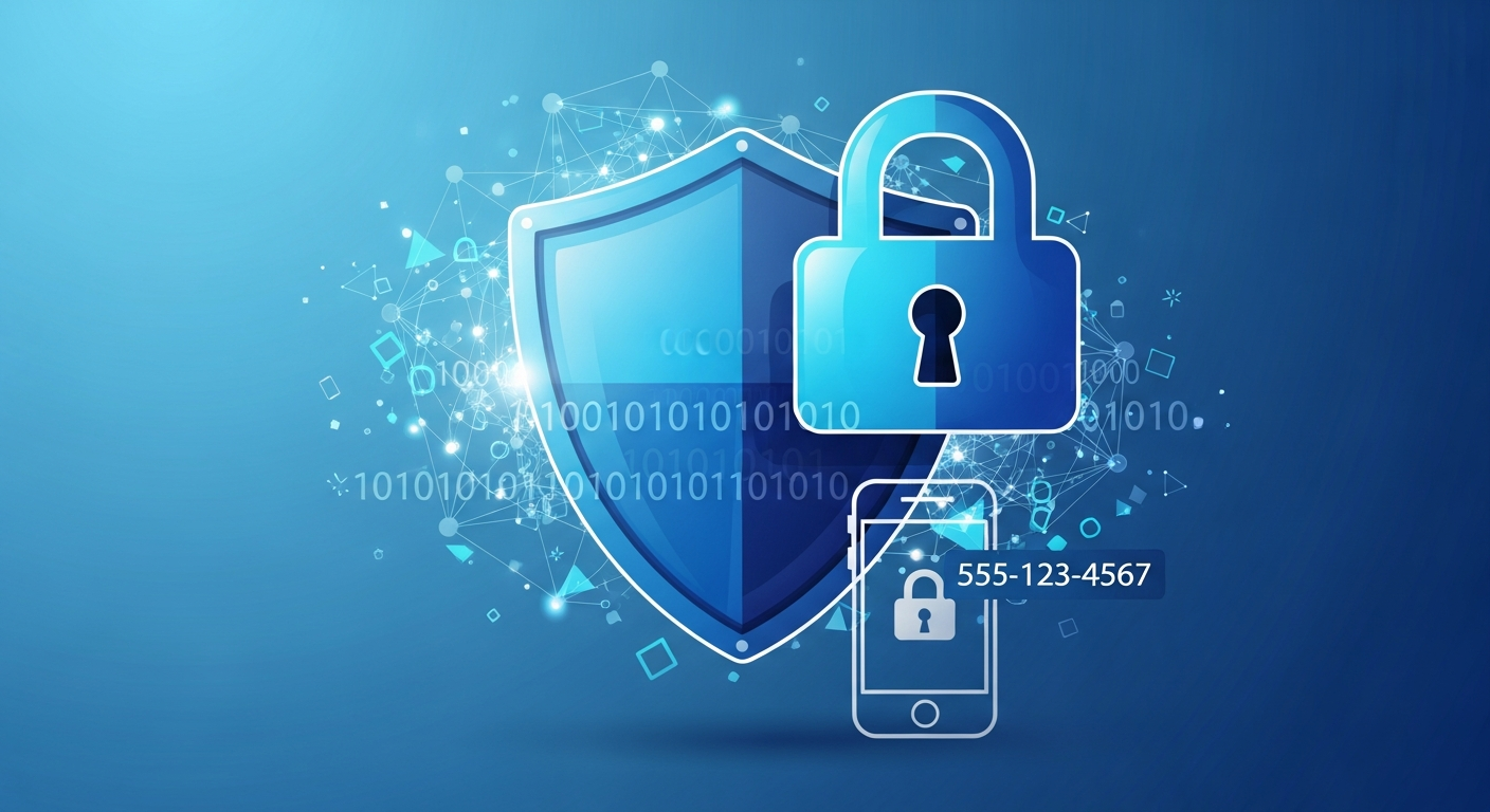 Digital security shield protecting personal data